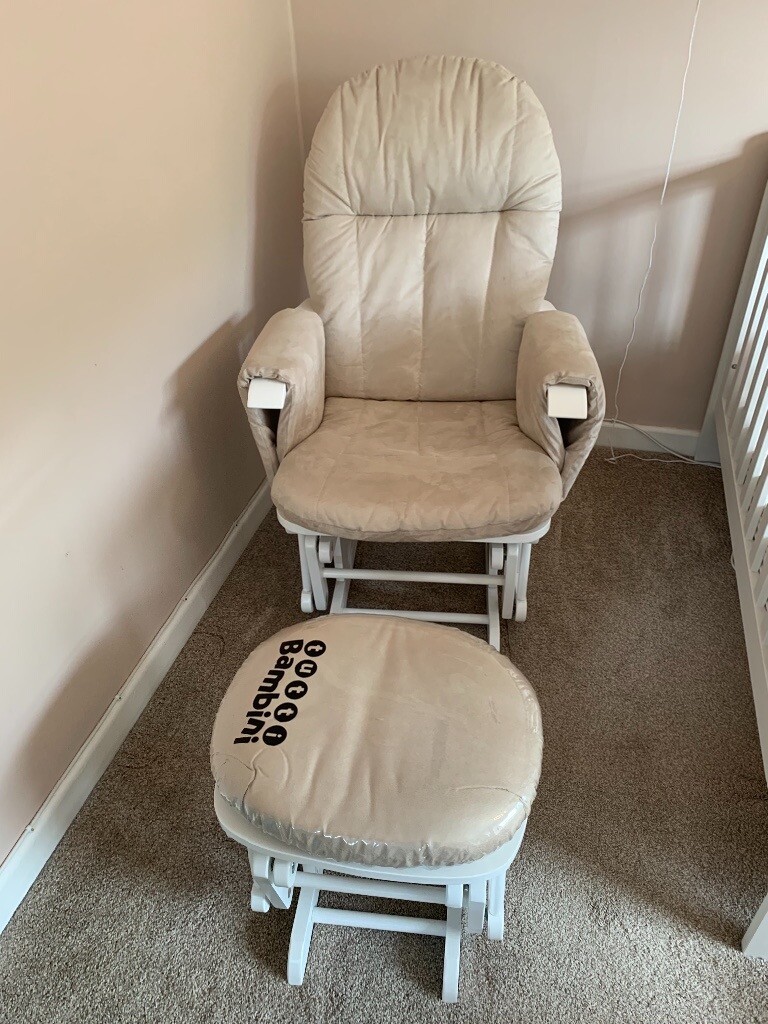 tutti bambini recliner glider chair and stool